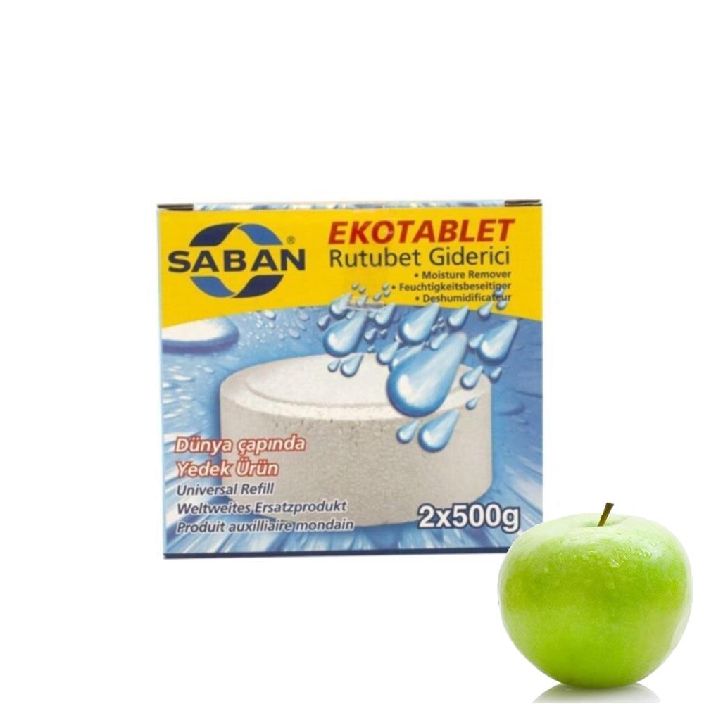 2x500 Gram - Yeşil Elma Kokulu, Nem Alıcı Rutubet Ve Küf Önleyici Yedek Tablet - Resim 1