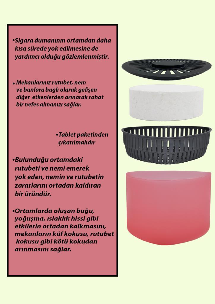 Kırmızı, Kırmızı Meyveler Üçgen - Nem Alıcı Aparat + Rutubet Giderici Tablet (500 Gram) - Resim 2