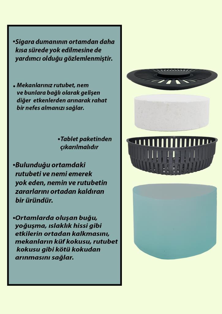2 Adet 500GR - YEŞİL ELMA - Nem Alıcılı Ve Rutubet Giderici Aparat Üçgen (TABLET DAHİL) - Resim 2