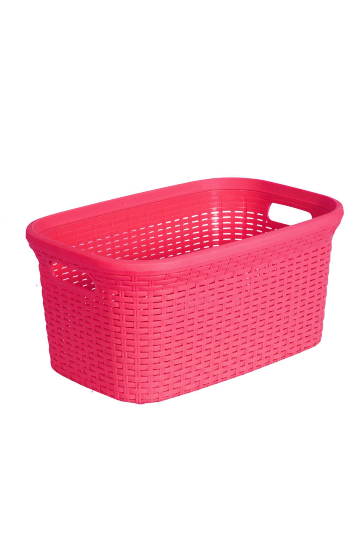 Fusya, Hasır Desenli Plastik Çamaşır Selesi - 25x35x53cm - Resim 1
