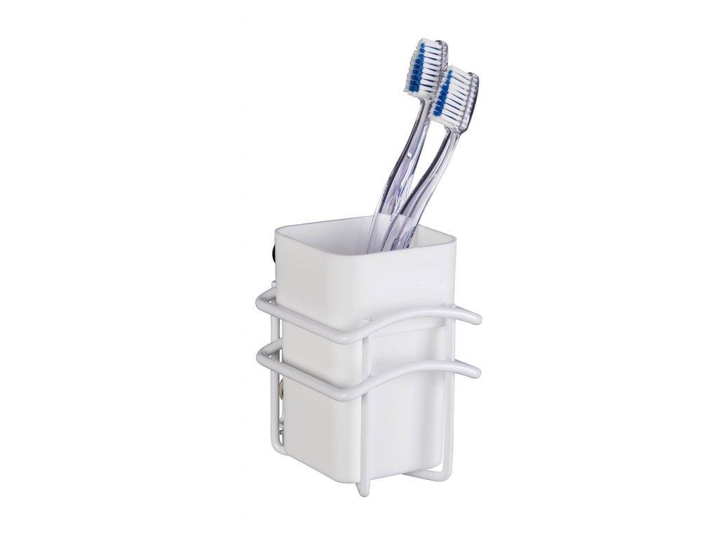 Classic Plus Diş Fırçalık – Beyaz Plastik Hazne , Paslanmaz Çelik Gövde 8 x 11 x 10 cm