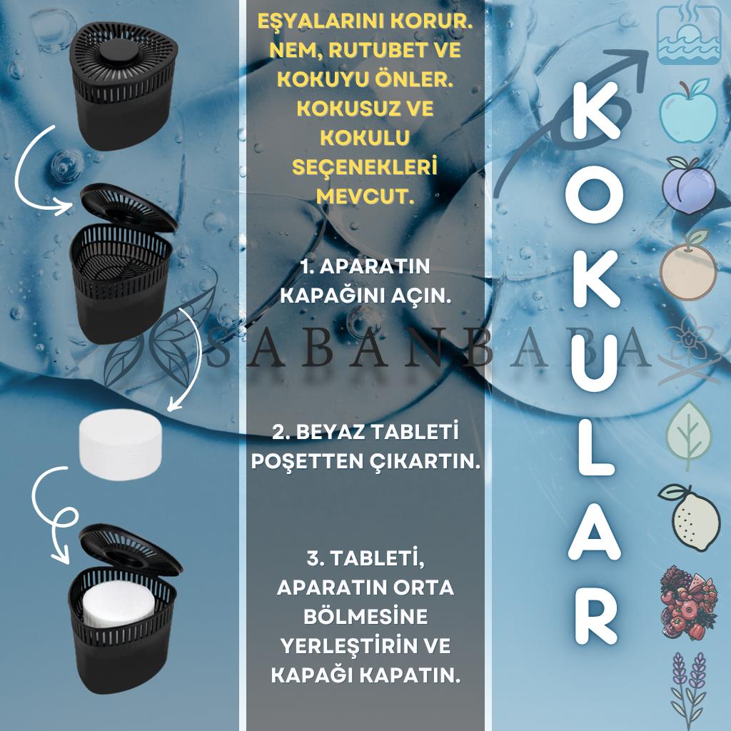 Siyah Lavanta Üçgen Nem Alıcı Aparat Rutubet ve Koku Giderici 500Gr - Resim 1