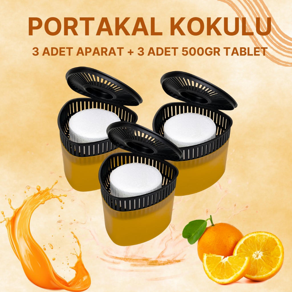 3 Adet 500 gr Nem Alıcılı Ve Rutubet Giderici Aparat Üçgen Portakal (TABLET DAHİL) - Resim 1