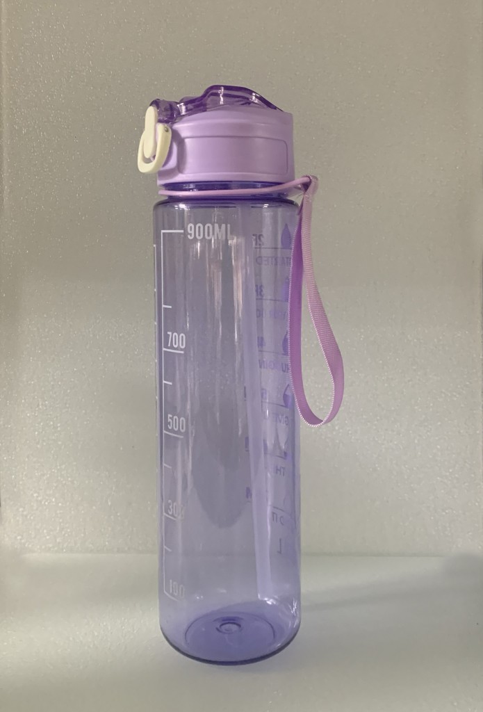Mor, Şeffaf Pipetli Matara – 900 ml, Sızdırmaz Kapaklı Suluk - Resim 3