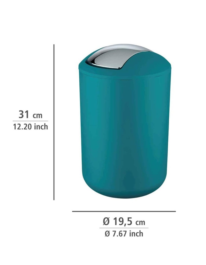 2'li Turkuaz, Çöp Kovası 6,4 Litre ve 2 Litre - Brasil Model - Resim 1