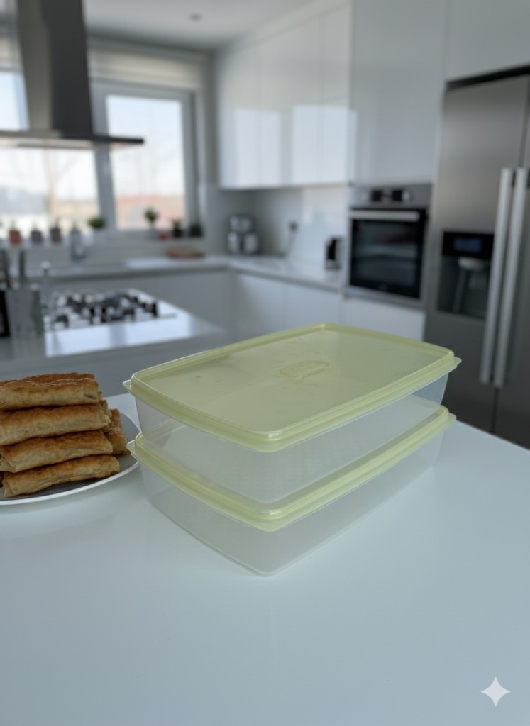 2'li Sarı, Kapaklı Kilitli Saklama Kabı - Resim 2