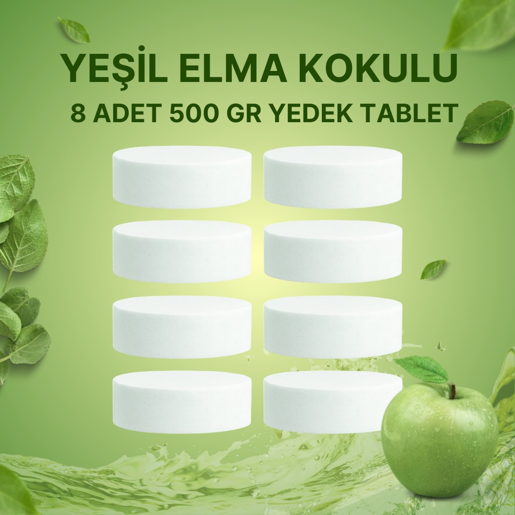4 Adet 2x500Gr - YEŞİL ELMA - Nem Alıcı Rutubet Giderici Yedek Tablet - Resim 1