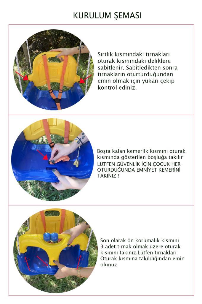 Pembe, Emniyet Kemerli Çocuk ve Bebek Salıncağı – Bahçe & Balkon İçin Güvenli Salıncak - Resim 1