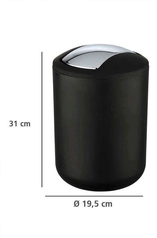 Siyah, Çöp Kovası 6,4 Litre - Brasil Model - Resim 2