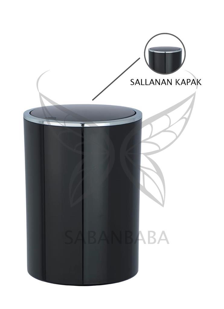 Siyah, Çöp Kovası 2 Litre - Brasil Model - Resim 1