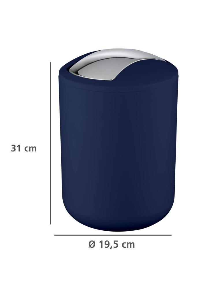4'lü Lacivert, Banyo Aksesuar Seti, Çöp Kovası Seti - Brazil Model - Resim 2