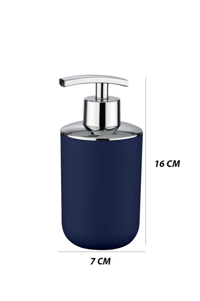 4'lü Lacivert, Banyo Aksesuar Seti, Çöp Kovası Seti - Brazil Model - Resim 3